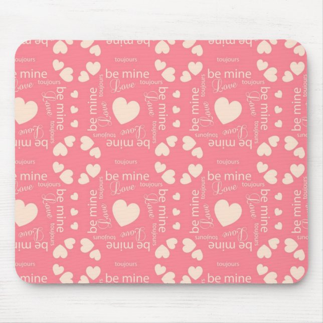 Rosa Liebe Herz ist mein Mousepad (Vorne)