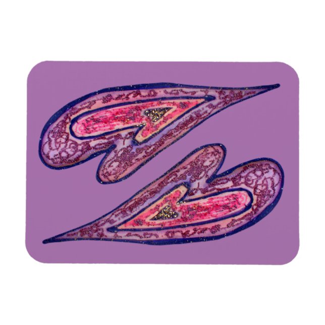 Rosa Liebe Herz Kunst Inspiration Kühlschrankmagne Magnet (Horizontal)