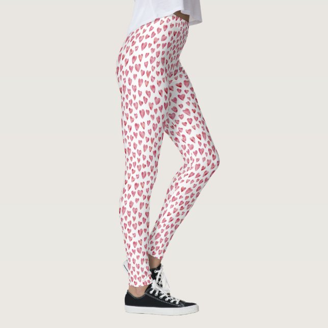 Rosa Liebe Herz Muster Leggings (Rechts)