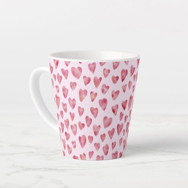 Rosa Liebe Herz-Muster Milchtasse (Linke Ecke)