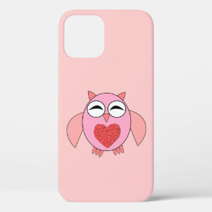Rosa Liebe Herz Owl iPhone Case