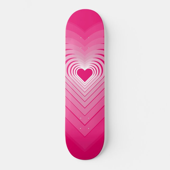 Rosa Liebe - Herz Skateboard (Vorderseite)