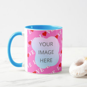 Rosa LIEBE Herz Stilvoll Tasse