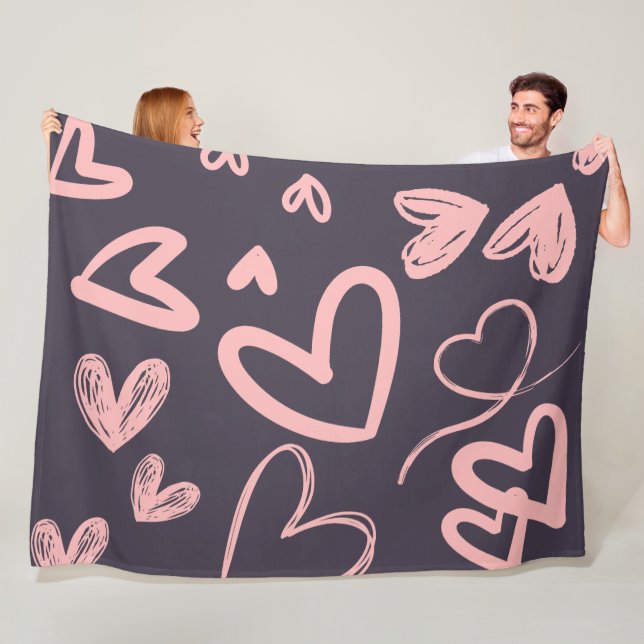 Rosa Liebe Herzlich Valentinstag Niedlich Gemütlic Fleecedecke (Beispiel)