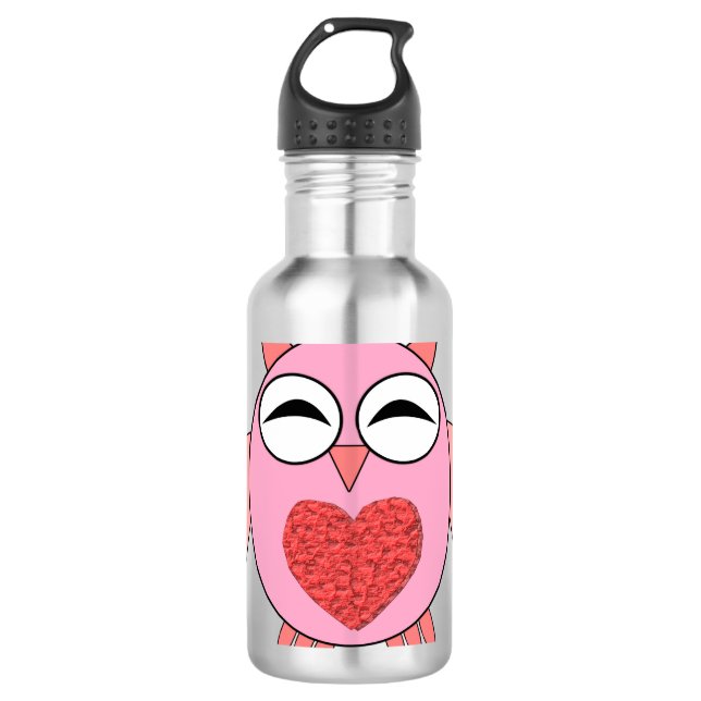 Rosa Liebe Hörschüssel Edelstahlflasche (Vorderseite)