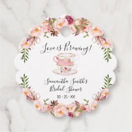 Rosa Liebe ist das Tee-Brautparty brauen Geschenkanhänger