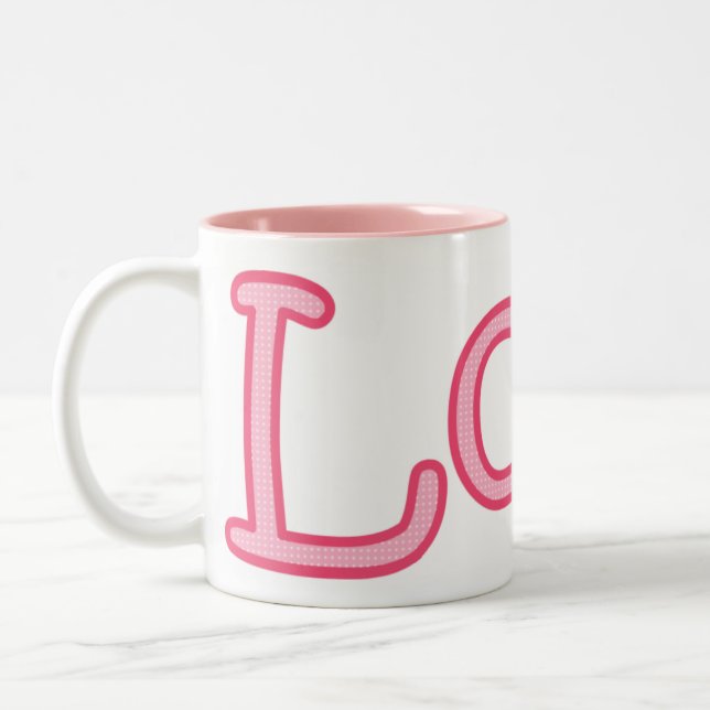 Rosa Liebe-Kaffee-Tasse Zweifarbige Tasse (Links)