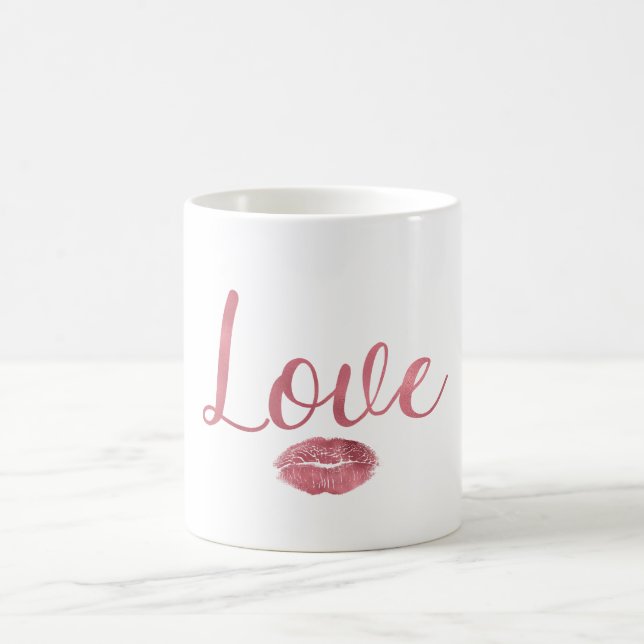 Rosa Liebe Lippen Kaffeetasse (Mittel)