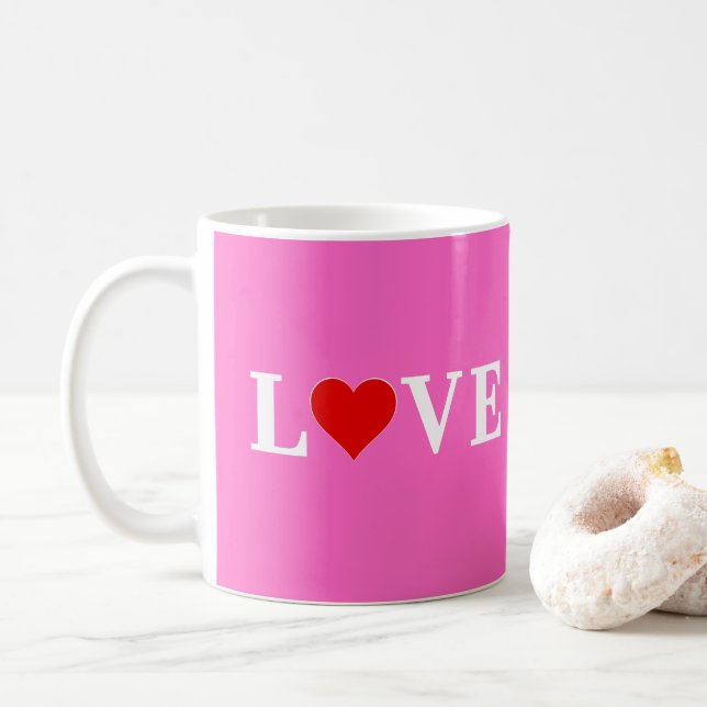 Rosa LIEBE Romantisches Elegant Kaffeetasse (Mit Donut)