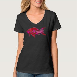 Rosa Liebe Rotes Herz Mama Goldfish Mama Mutter's  T-Shirt