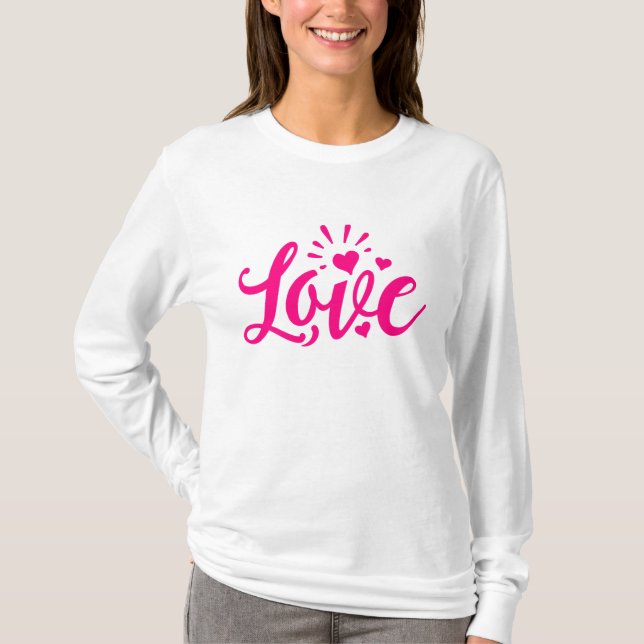 Rosa Liebe T-Shirt (Vorderseite)