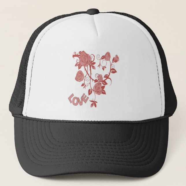 Rosa Liebe Truckerkappe (Vorderseite)