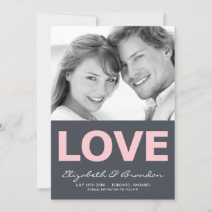 Rosa Liebe Typografie Save the Date Foto