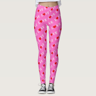 Rosa LIEBE und Herz Girly Chic Moderne Elegante Leggings