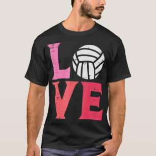 Rosa Liebe Volleyball Niedlicher Sporttrainer Männ T-Shirt