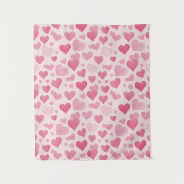 Rosa Liebe Wandteppich (Vorderseite)