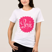 Rosa Liebes-Herz-T-Shirt
