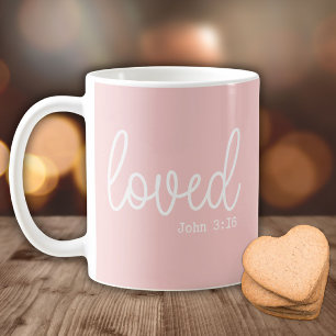 Rosa Liebesglaube Zitat minimalistisch Kaffeetasse