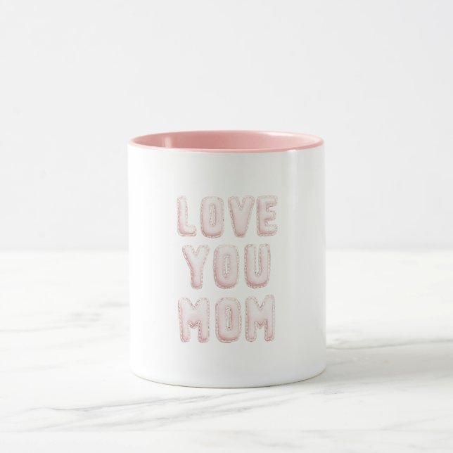 Rosa Liebst du Mama Muttertag Tasse (Zentrum)