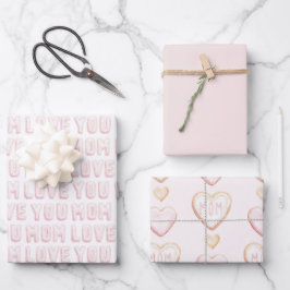 Rosa Liebst Du Mutter Herzen Muttertag Geschenkpapier Set