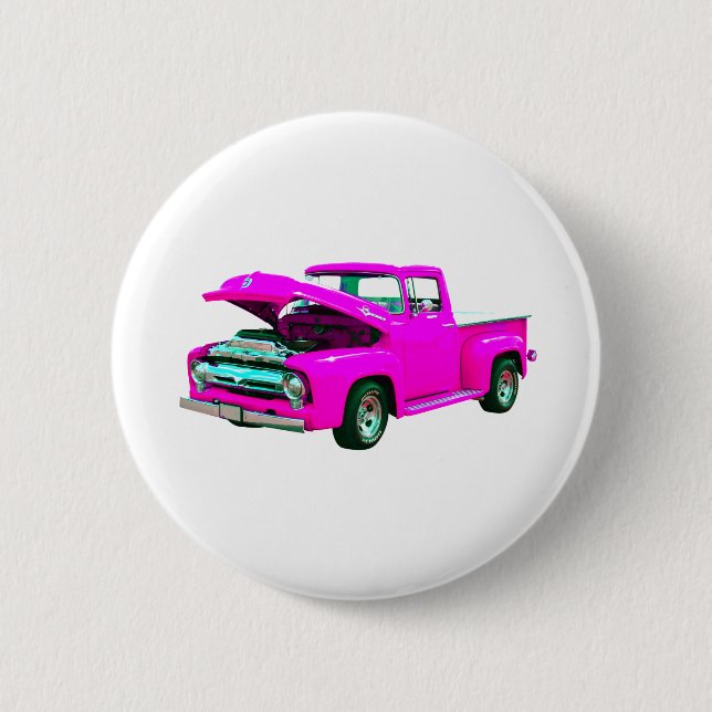 rosa Lieferwagen Button (Vorderseite)