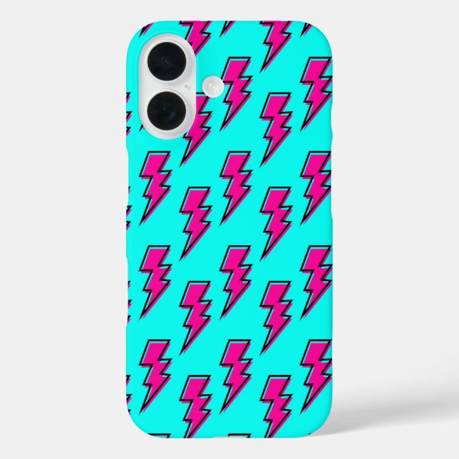 Rosa Lightning Volt Handyhülle 80er Design Case-Mate iPhone Hülle (Rückseite)