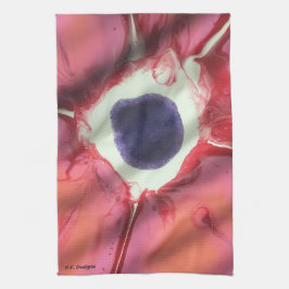 Rosa Lila Abstrakte Acrylsäure-Blume Geschirrtuch