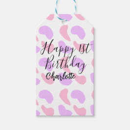 Rosa lila abstrakte Formen glücklich 1. Geschenkanhänger