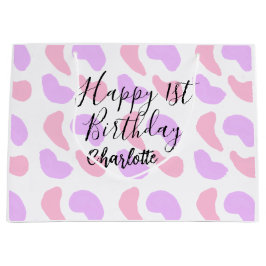 Rosa lila abstrakte Formen glücklich 1. Große Geschenktüte