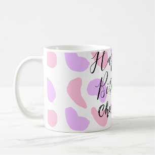 Rosa lila abstrakte Formen glücklich 1. Kaffeetasse
