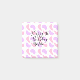 Rosa lila abstrakte Formen glücklich 1. Post-it Klebezettel