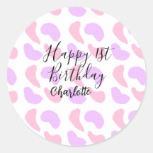 Rosa lila abstrakte Formen glücklich 1.