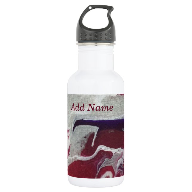 Rosa Lila Abstraktes Personalisiertes Wasser Flasc Edelstahlflasche (Vorderseite)