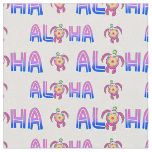 Rosa Lila Aloha Hawaiian Tropical Turtle Stoff