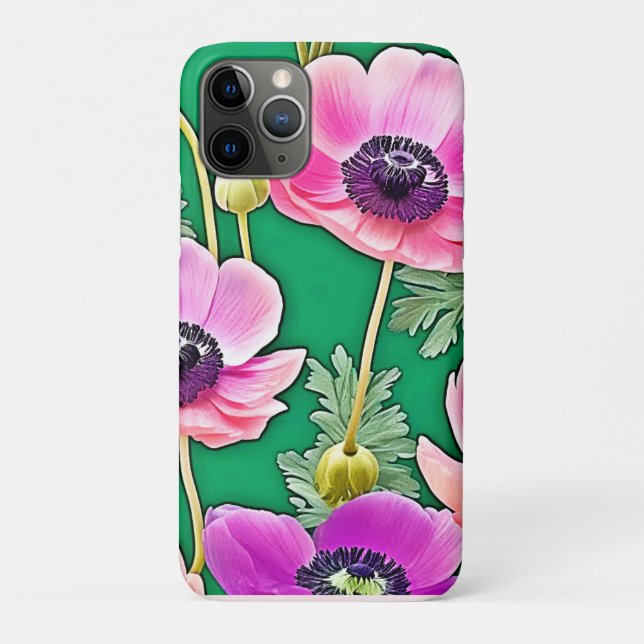 Rosa Lila Anemone Case-Mate iPhone Hülle (Rückseite)