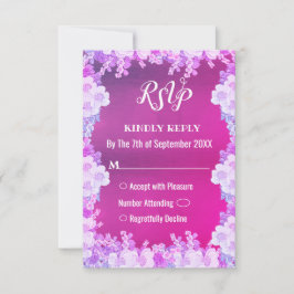 Rosa Lila Anemone Floral Wedding RSVP Card Einladung