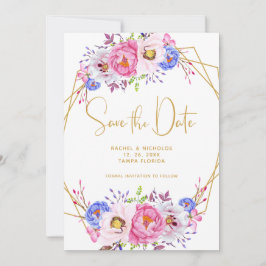 Rosa Lila Aquarellbilder Save The Date