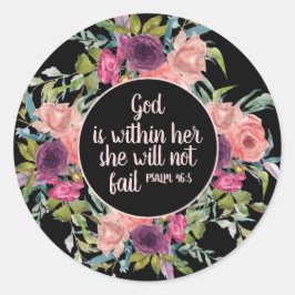 Rosa Lila Aquarellblume Christliche Bibel Runder Aufkleber