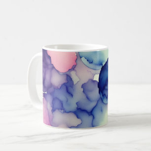 Rosa Lila Aquarellfarbe Fusion Kaffeetasse