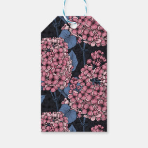 Rosa Lila auf dunkelblau Geschenkanhänger