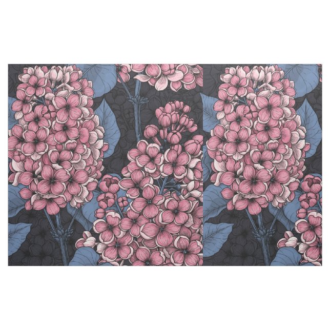 Rosa Lila auf dunkelblau Stoff (Fat Quarter (45,7 x 55,9 cm))