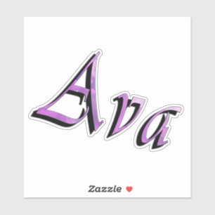Rosa lila Ava Name, Aufkleber