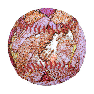 Rosa Lila bemalter Vulkangestein zeichnend Baseball