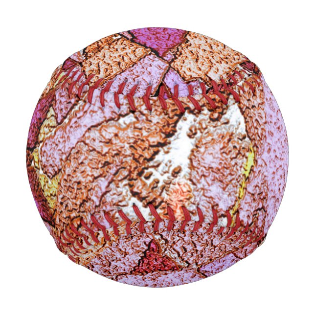 Rosa Lila bemalter Vulkangestein zeichnend Baseball (Rückseite)