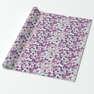 Rosa + Lila Blätter Geschenkpapier