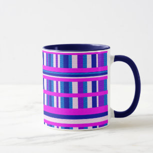 Rosa Lila Blau Kariert Tasse