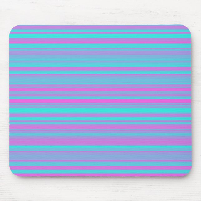 Rosa Lila Blau Streifen Muster Mousepad (Vorne)