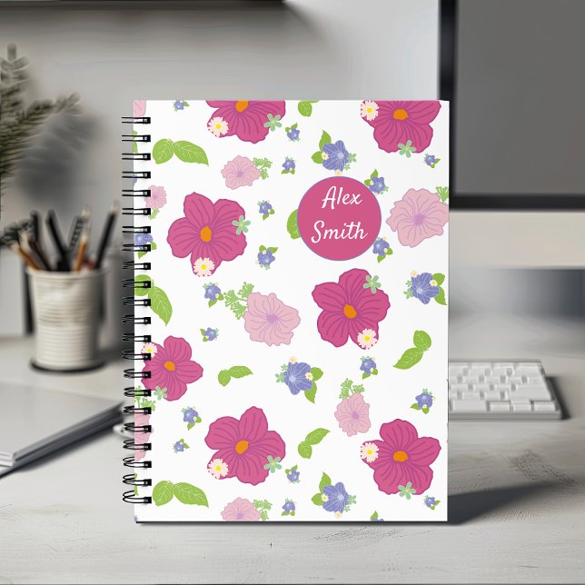 Rosa Lila blaue Blumen Blumenmuster Planer (Von Creator hochgeladen)