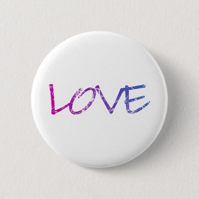 Rosa, lila, blaue Liebe Vintag Button (Vorderseite)