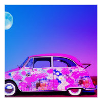 Rosa lila blauer Mond
